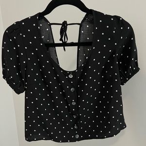 Black polkadot blouse, size S